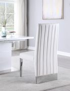 Chrome base / white leather glam style dining chair by Meridian additional picture 9