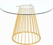 Round glass top / gold base dining table by Meridian additional picture 2