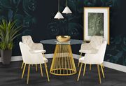 Round glass top / gold base dining table by Meridian additional picture 4