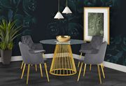 Round glass top / gold base dining table by Meridian additional picture 6
