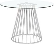 Round glass top / chrome base dining table additional photo 2 of 4