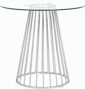 Round clear glass / chrome base counter height table by Meridian additional picture 2