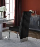 Chrome base / black velvet glam style dining chair by Meridian additional picture 2