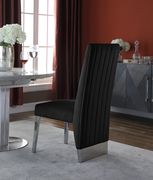Chrome base / black velvet glam style dining chair additional photo 2 of 3