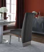 Chrome base / gray velvet glam style dining chair by Meridian additional picture 2