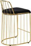 Black velvet seat / golden base bar stool by Meridian additional picture 2