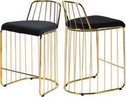 Black velvet seat / golden base bar stool by Meridian additional picture 4