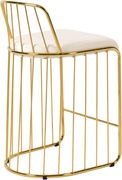 Cream velvet seat / golden base bar stool by Meridian additional picture 2
