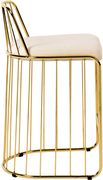Cream velvet seat / golden base bar stool by Meridian additional picture 3