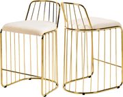 Cream velvet seat / golden base bar stool by Meridian additional picture 4