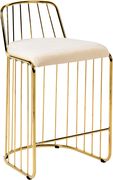 Cream velvet seat / golden base bar stool by Meridian additional picture 5