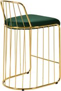 Green velvet seat / golden base bar stool by Meridian additional picture 2