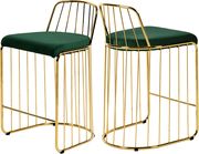 Green velvet seat / golden base bar stool by Meridian additional picture 4