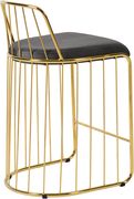Gray velvet seat / golden base bar stool by Meridian additional picture 2