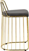 Gray velvet seat / golden base bar stool by Meridian additional picture 3