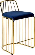 Navy velvet seat / golden base bar stool by Meridian additional picture 5