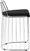 Black velvet / chrome wired design bar stool by Meridian additional picture 3