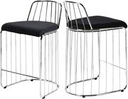 Black velvet / chrome wired design bar stool by Meridian additional picture 4
