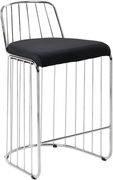 Black velvet / chrome wired design bar stool by Meridian additional picture 5