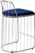 Navy velvet / chrome wired design bar stool by Meridian additional picture 2