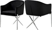 Elegant x-cross silver legs chair in black velvet additional photo 5 of 4