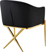 Elegant x-cross gold legs chair in black velvet by Meridian additional picture 5