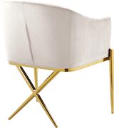 Elegant x-cross gold legs chair in cream velvet by Meridian additional picture 4