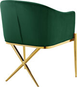 Elegant x-cross gold legs chair in green velvet by Meridian additional picture 3