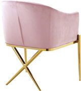 Elegant x-cross gold legs chair in pink velvet by Meridian additional picture 4