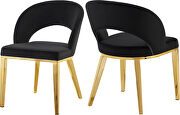 Glam style gold legs / velvet dining chair by Meridian additional picture 4
