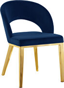 Glam style gold legs / velvet dining chair by Meridian additional picture 3