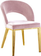 Glam style gold legs / velvet dining chair by Meridian additional picture 2