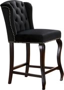 Wing back black velvet tufted bar stool by Meridian additional picture 3