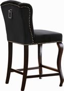 Wing back black velvet tufted bar stool by Meridian additional picture 4