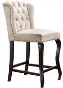 Wing back cream velvet tufted bar stool by Meridian additional picture 3