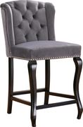 Wing back gray velvet tufted bar stool by Meridian additional picture 5