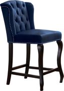 Wing back navy velvet tufted bar stool by Meridian additional picture 3