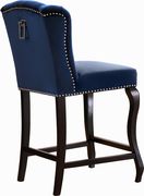 Wing back navy velvet tufted bar stool by Meridian additional picture 4