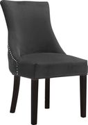 Contemporary gray velvet tufted dining chair by Meridian additional picture 4
