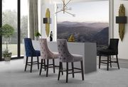 Set of black velvet contemporary stools by Meridian additional picture 2