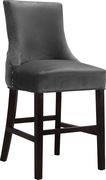 Set of gray velvet contemporary stools by Meridian additional picture 4