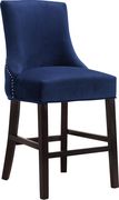 Set of navy velvet contemporary stools by Meridian additional picture 4