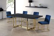 Elegant contemporary gold / navy velvet dining chair by Meridian additional picture 2