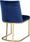 Elegant contemporary gold / navy velvet dining chair by Meridian additional picture 3