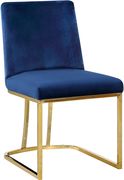 Elegant contemporary gold / navy velvet dining chair by Meridian additional picture 4