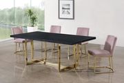 Elegant contemporary gold / pink velvet dining chair additional photo 2 of 4