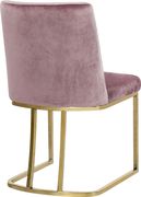 Elegant contemporary gold / pink velvet dining chair additional photo 3 of 4