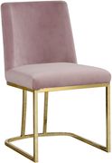Elegant contemporary gold / pink velvet dining chair additional photo 4 of 4