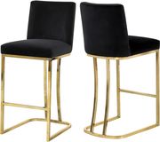 Black velvet / gold base counter height stool additional photo 3 of 4