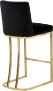 Black velvet / gold base counter height stool by Meridian additional picture 4